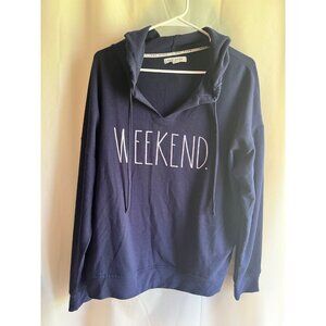 Womens Rae Dunn large Navy Blue Hoodie